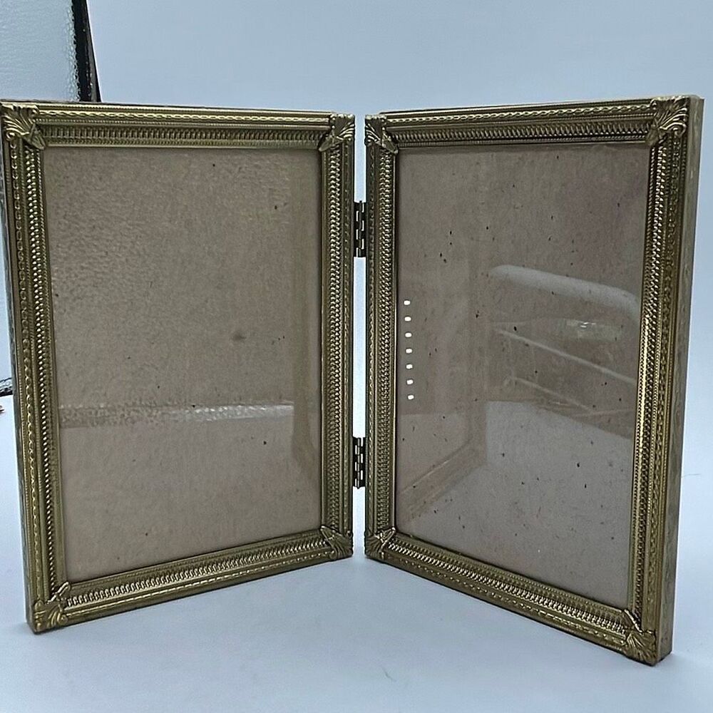 Vintage bi-fold 6.5” X 4.5” goldtone frames